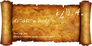 Ádám Azár névjegykártya